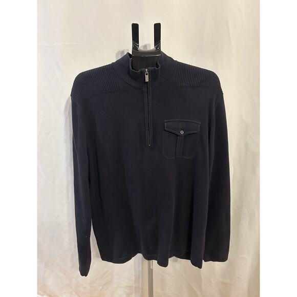 Michael Kors Men's size XL 1/4 Zip Black Pullover - Picture 1 of 3